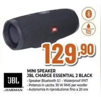 Expert MINI SPEAKER JBL CHARGE ESSENTIAL 2 BLACK offerta