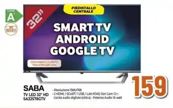 Expert SABA TV LED 32" HD SA32578GTV offerta