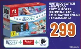 Expert NINTENDO SWITCH + NINTENDO SWITCH SPORTS (PREINSTALLATO) + 3 MESI SWITCH ONLINE + FASCIA GAMBA offerta