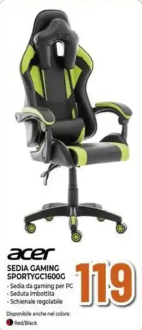 Expert acer SEDIA GAMING SPORTYGC1600G offerta