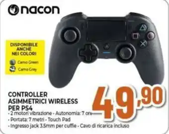 nacon CONTROLLER ASIMMETRICI WIRELESS PER PS4