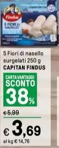 Iper La Grande 5 Fiori di nasello surgelati 250 g CAPITAN FINDUS offerta