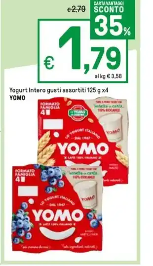 Iper La Grande Yogurt Intero gusti assortiti 125 g x4 YOMO offerta