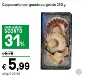 Cappesante con guscio surgelate 250 g