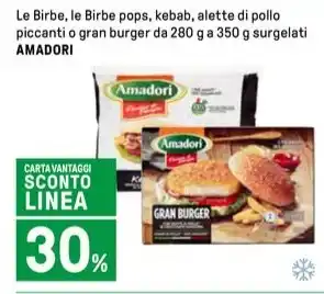 Le Birbe, le Birbe pops, kebab, alette di pollo piccanti o gran burger da 280 g a 350 g surgelati AMADORI