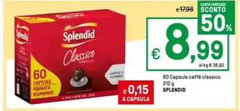 Iper La Grande 60 Capsule caffè classico 312 g SPLENDID offerta