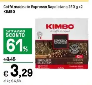Iper La Grande Caffé macinato Espresso Napoletano 250 g x2 KIMBO offerta
