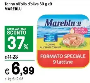 Iper La Grande Tonno all'olio d'oliva 60 g x9 MAREBLU offerta
