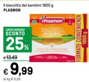Iper La Grande Il biscotto dei bambini 1800 g PLASMON offerta