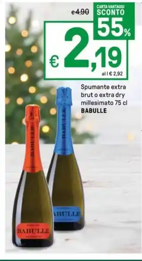 Spumante extra brut o extra dry millesimato 75 cl BABULLE