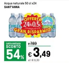 Iper La Grande Acqua naturale 50 cl x24 SANT'ANNA offerta