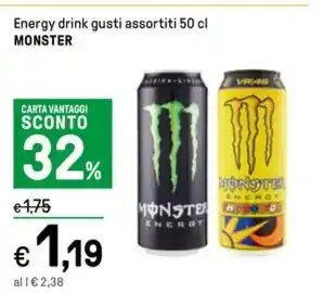 Iper La Grande Energy drink gusti assortiti 50 cl MONSTER offerta