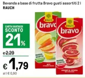Bevanda a base di frutta Bravo gusti assortiti 2 l RAUCH