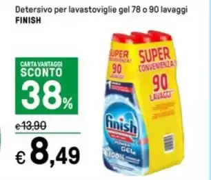 Iper La Grande Detersivo per lavastoviglie gel 78 o 90 lavaggi FINISH offerta