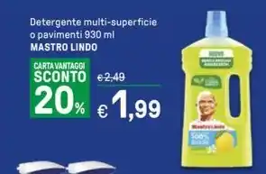 Iper La Grande Detergente multi-superficie o pavimenti 930 ml MASTRO LINDO offerta