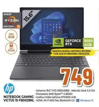 Expert hp NOTEBOOK GAMING VICTUS 15-FB0028NL offerta