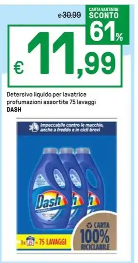 Iper La Grande Detersivo liquido per lavatrice profumazioni assortite 75 lavaggi DASH offerta