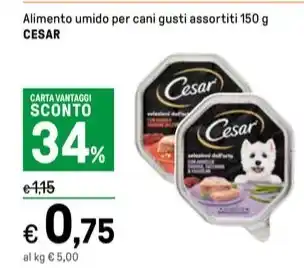 Iper La Grande Alimento umido per cani gusti assortiti 150 g CESAR offerta