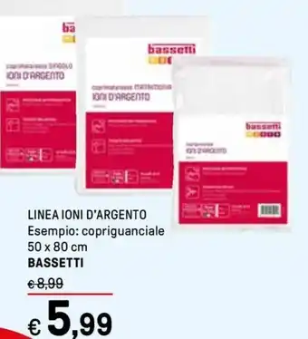 Iper La Grande LINEA IONI D'ARGENTO copriguanciale 50 x 80 cm BASSETTI offerta