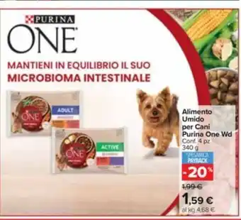 Carrefour Market Alimento Umido per Cani Purina One Wd Conf. 4 pz 340 g offerta