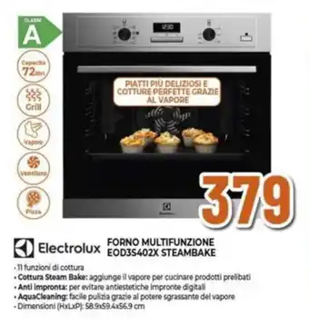 Expert Electrolux FORNO MULTIFUNZIONE EOD3S402X STEAMBAKE offerta
