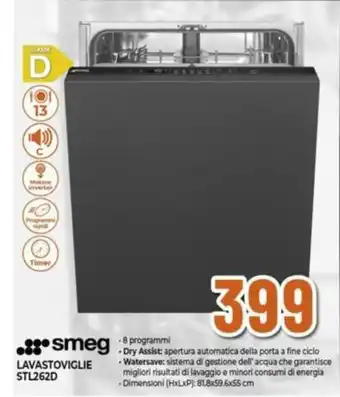 Expert smeg LAVASTOVIGLIE STL262D offerta