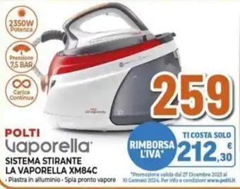 Expert POLTI vaporella SISTEMA STIRANTE LA VAPORELLA XM84C offerta