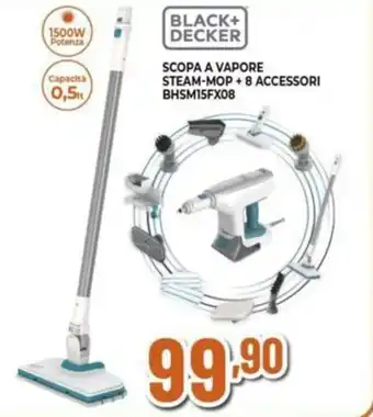 Expert BLACK+ DECKER SCOPA A VAPORE STEAM-MOP+8 ACCESSORI BHSM15FX08 offerta