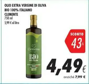 Coop Clemente Olio Extra Vergine Di Oliva Bio 100% Italiano offerta