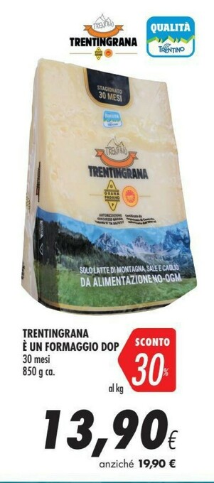 Coop Trentingrana È Un Formaggio Dop offerta