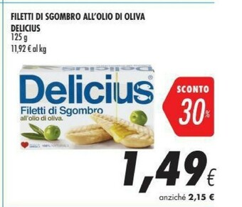 Coop Delicius Filetti Di Sgombro All'Olio Di Oliva offerta