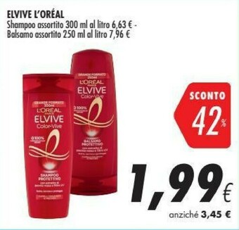Coop L'Oreal Elvive Shampoo/ Balsamo offerta
