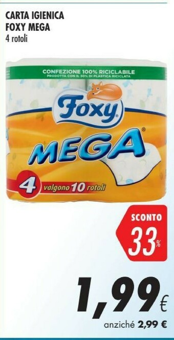 Coop Foxy Carta Igienica Mega offerta