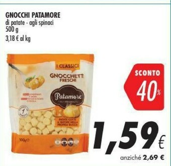 Coop Patamore Gnocchi Di Patate Agli Spinaci 500 G(ml) offerta