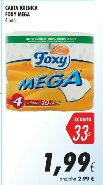 Coop Foxy Carta Igienica Mega 4 Rotol offerta