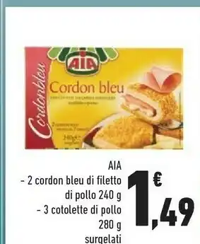 Conad Aia Cordon Bleu Con Prosciutto E Formaggio Morbido Ripieno 240 G(ml) offerta