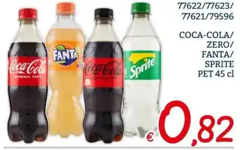 Zona 77622/77623/77621/79596 COCA-COLA/ ZERO/ FANTA/ SPRITE PET 45 cl offerta