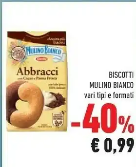 Conad Mulino Bianco Biscotti Abbracci Con Cacao E Panna Fresca offerta
