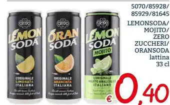 Zona 5070/85928/85929/81645 LEMONSODA/ MOJITO/ ZERO 33 cl offerta