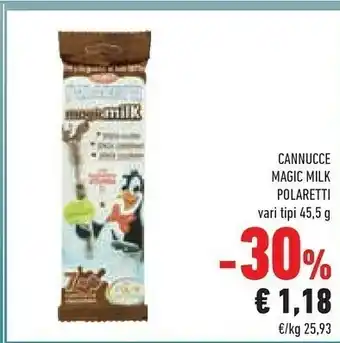 Conad Polaretti Cannucce Magic Milk 45.5 G offerta