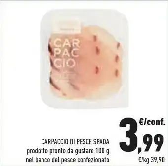 Conad Gastronomia Valdarnese - Carpaccio Di Pesce Spada Affumicato 100 G(ml) offerta