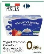 Carrefour - Yogurt Con Fragole Cremoso 250 G(ml)