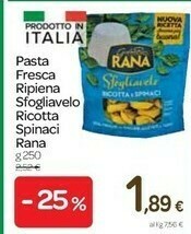 Carrefour Rana Sfogliavelo Ricotta, Spinaci Ed Erbette 250 G(ml) offerta