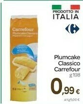 Carrefour Carrefour - Plumcake Classico Preparato con Yogurt 198 g(ml) offerta