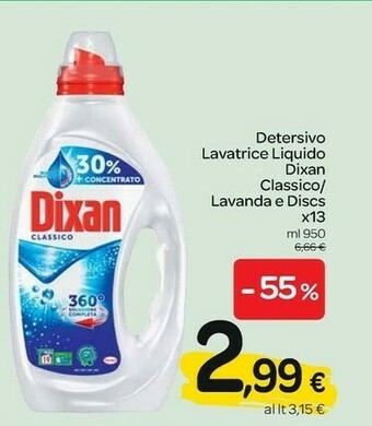 Carrefour Dixan Detersivo Lavatrice Liquido Classico 950 Ml offerta