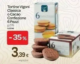 Carrefour Vigoni 6 Tortine Paradiso Al Cacao 276 G(ml) offerta