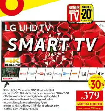 Galassia LG 55UH615V 55" 4K Ultra HD Smart TV Wi-Fi Nero LED TV offerta