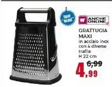 Grattugia Maxi In Accialo Inox Con 4 Diverse Traflle