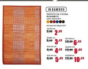 Happy Casa Tappeto Da Cucina In Bamboo offerta
