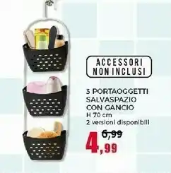 Happy Casa 3 Portaoggetti Salvaspazio Con Gancio H 70 Cm offerta